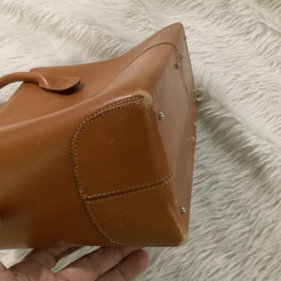 Tods brown large leather shoulder purse - Picture 5 of 16